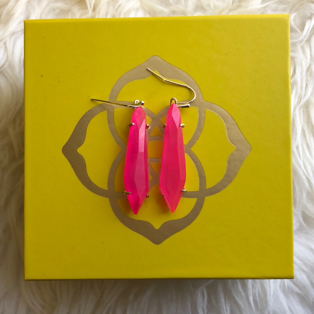 Kendra Scott pink and gold drop earrings